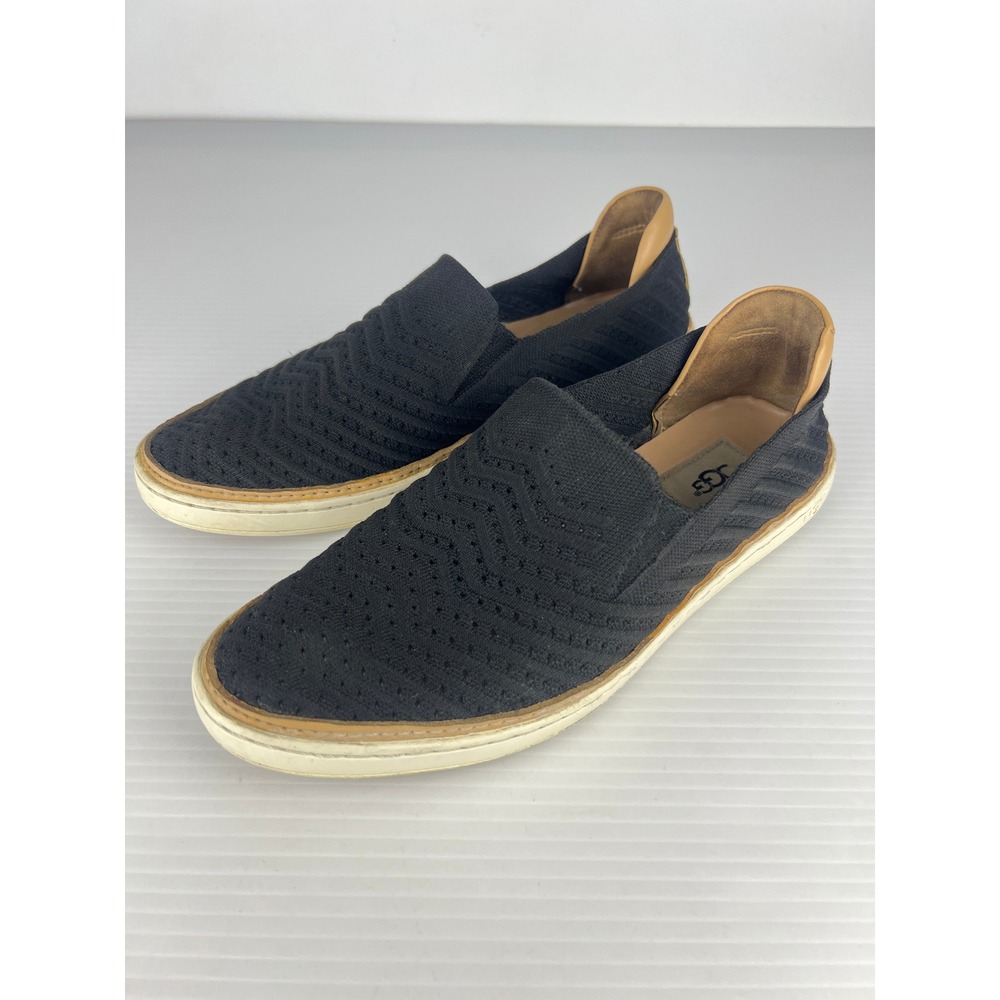 UGG Sammy Chevron Black Knit Slip On Sneakers Womens‎ 9 1102560